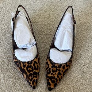 Steve Madden Leopard Print Pointed Toe Slingbacks